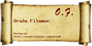 Orsós Filemon névjegykártya